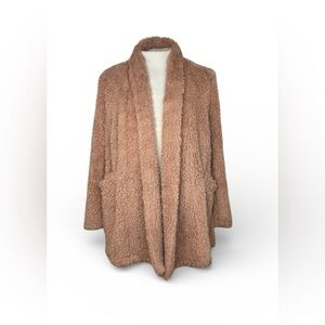 Kenneth Cole New York Soft Blush Teddy Jacket Size Large